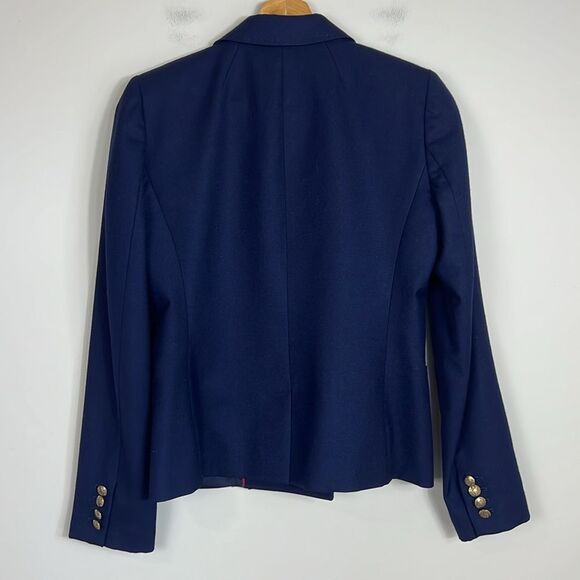 J. Crew Women's Wool Blazer Double Breasted Preppy Size 2 Navy Blue Old Money - Picture 4 of 7